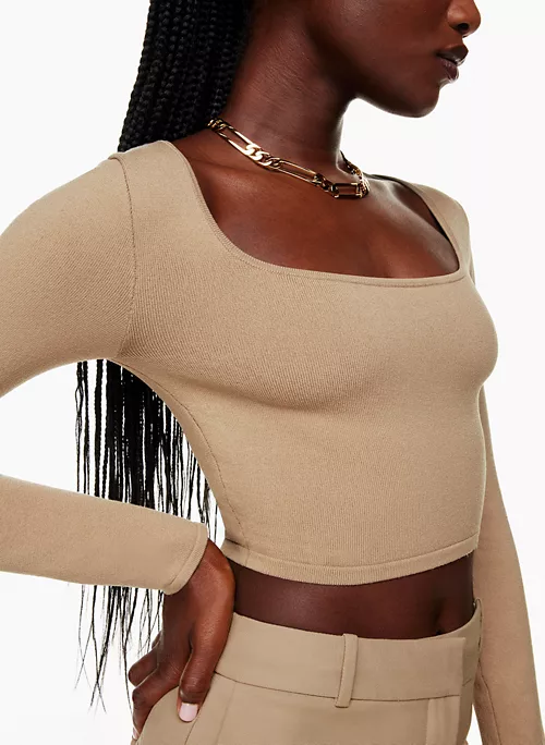 Sculpt Knit Squareneck Longsleeve Top 3 Sculpt Knit Squareneck Longsleeve Top - Image 3