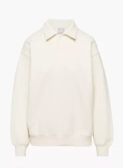 Cozy Fleece Boyfriend Polo Sweatshirt -Agolde Shop s22 03 a03 92137 2175 off a