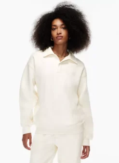 Cozy Fleece Boyfriend Polo Sweatshirt -Agolde Shop s22 03 a03 92137 2175 on d