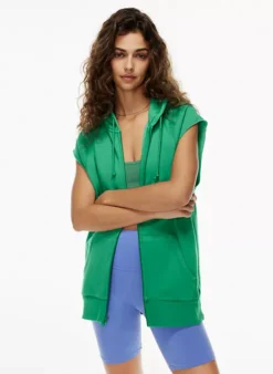 Cozy Fleece Boyfriend Sleeveless Zip Hoodie -Agolde Shop s22 03 a03 98018 24304 on d