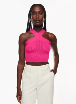 Sculpt Knit Criss Cross Cropped Tank