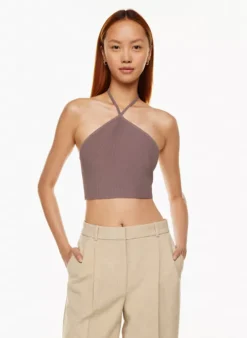 Sculpt Knit Cropped Halter Top