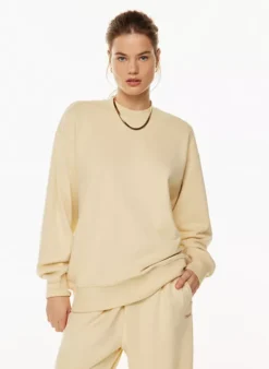 Terry Fleece Boyfriend Crew Sweatshirt